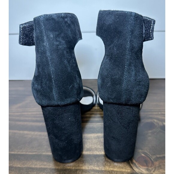 Jeffrey Campbell Lindsay Black Suede Ankle Strap Block Heel Sandals Women's‎ 6 - Picture 3 of 11